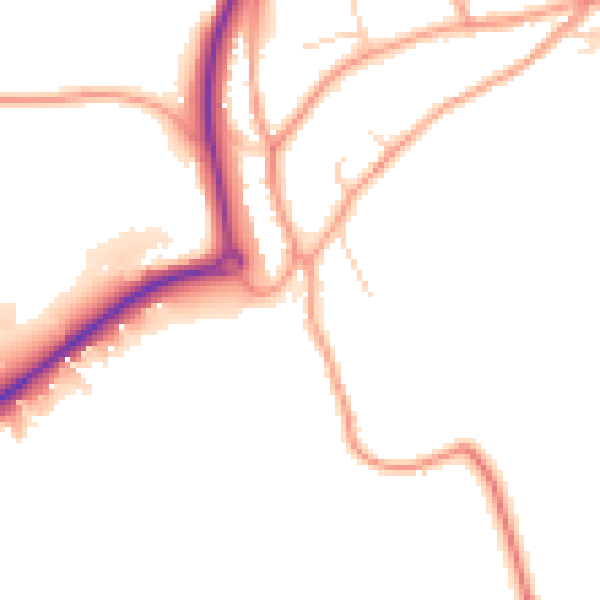 Daytime road noise heatmap for TN20 6RA