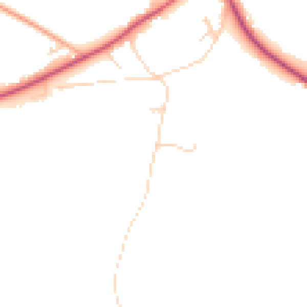 Daytime road noise heatmap for TN25 4DD
