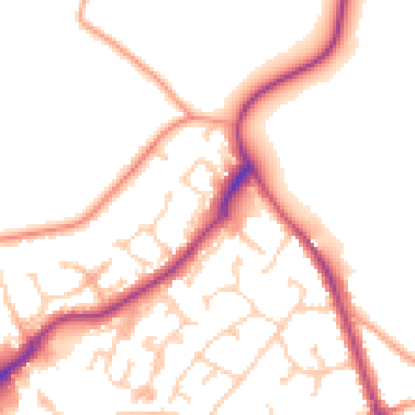 Daytime road noise heatmap for TN25 4QP