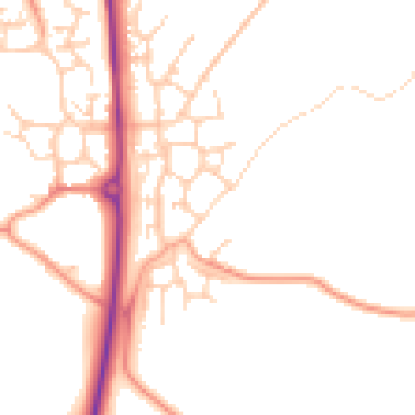 Daytime road noise heatmap for TN25 7AD