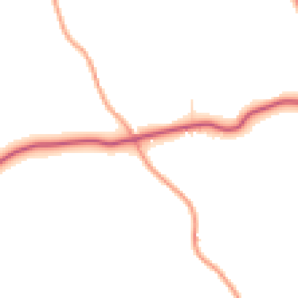Daytime road noise heatmap for TN25 7BW
