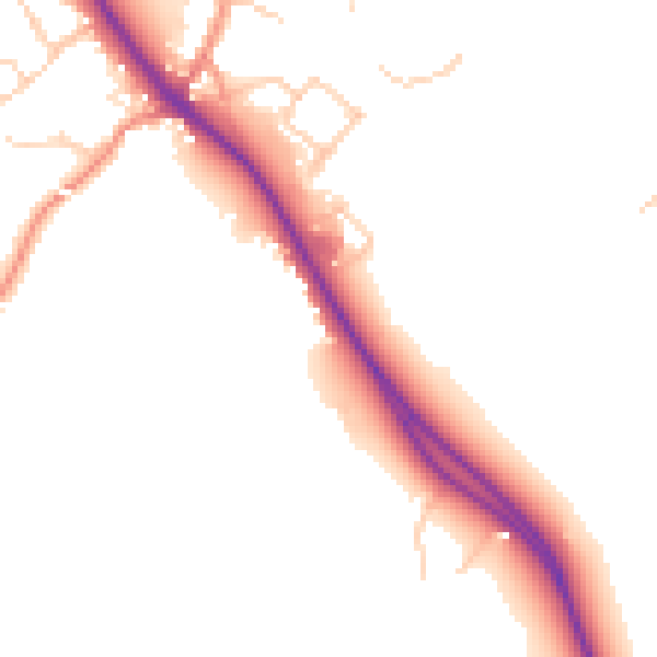 Daytime road noise heatmap for TN27 0AB