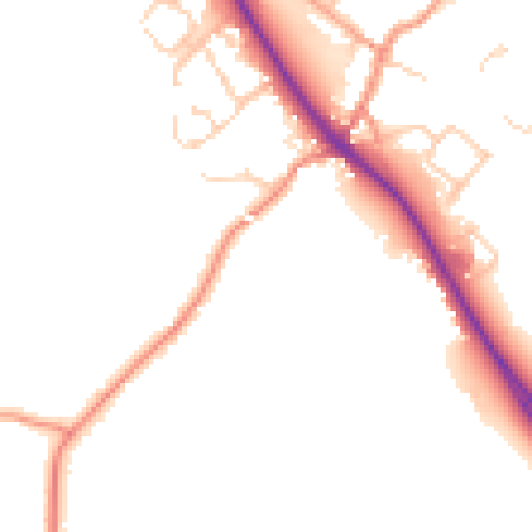 Daytime road noise heatmap for TN27 0AE