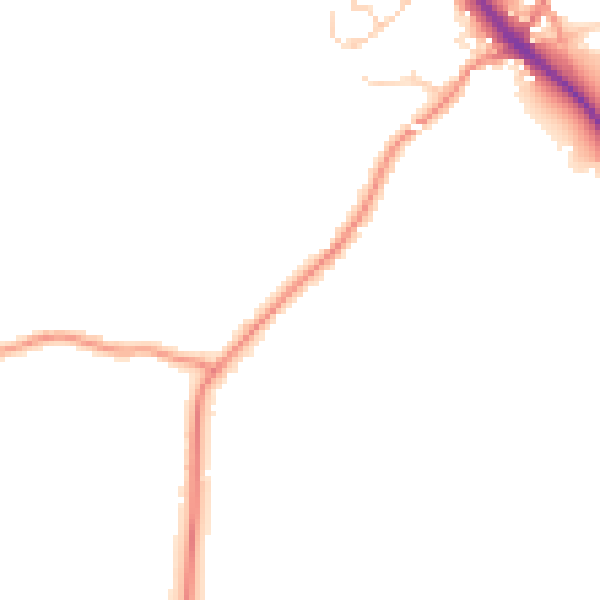 Daytime road noise heatmap for TN27 0AQ