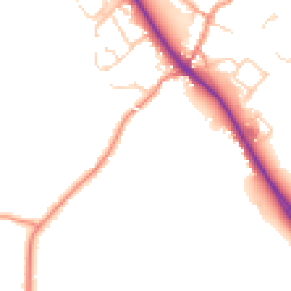 Daytime road noise heatmap for TN27 0BQ