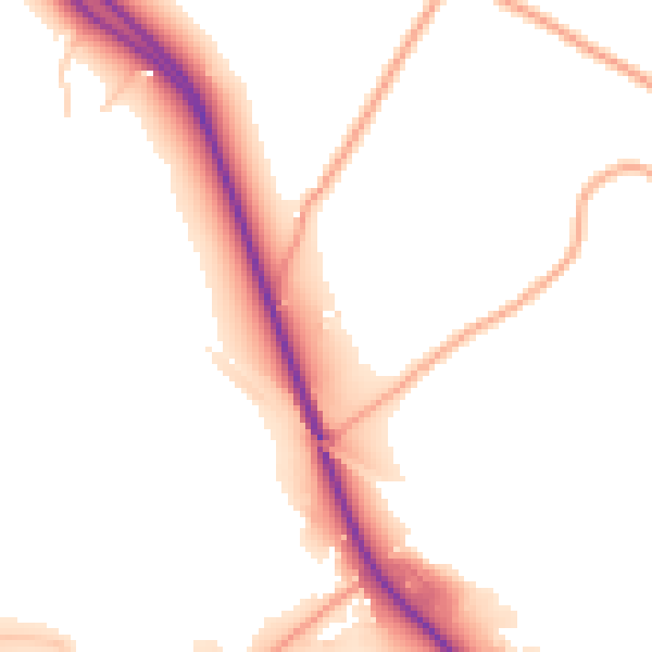 Daytime road noise heatmap for TN27 0DX