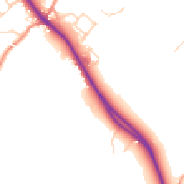 Daytime road noise heatmap for TN27 0EQ
