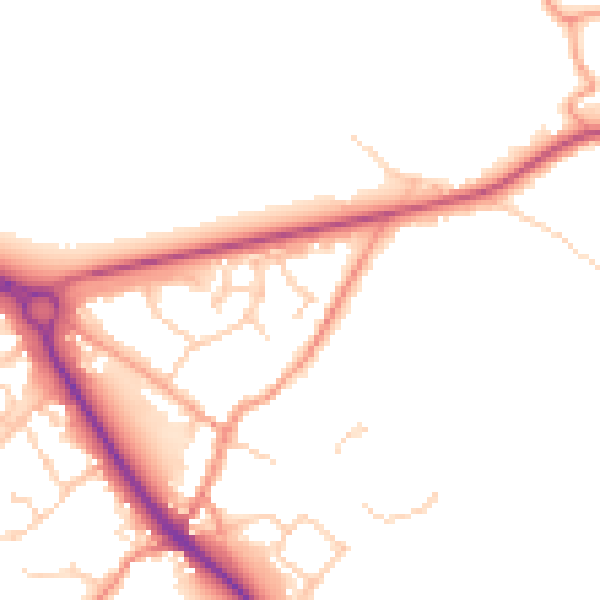 Daytime road noise heatmap for TN27 0LH