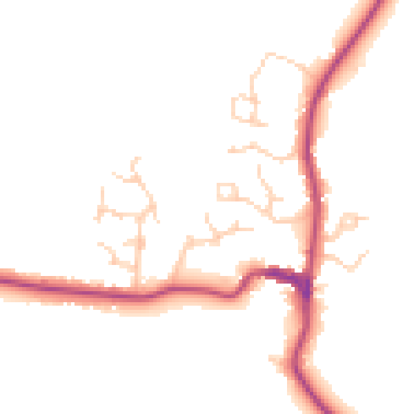 Daytime road noise heatmap for TN27 8AU