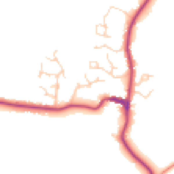 Daytime road noise heatmap for TN27 8EA