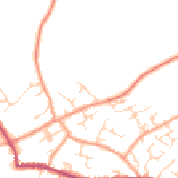 Daytime road noise heatmap for TN27 9AF
