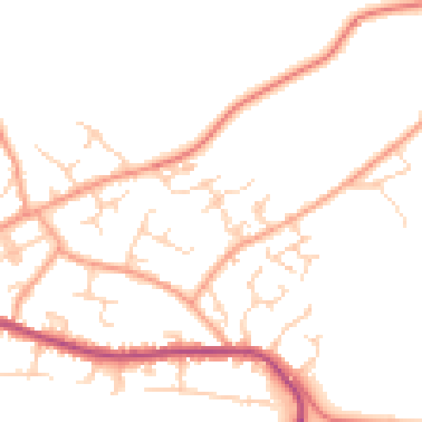 Daytime road noise heatmap for TN27 9AW