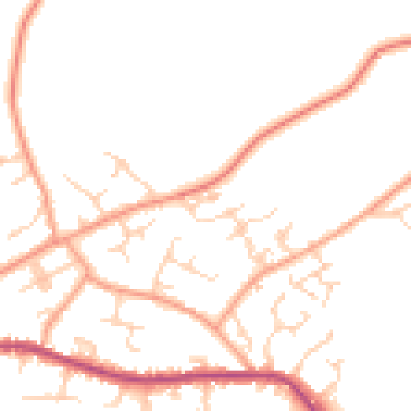 Daytime road noise heatmap for TN27 9AZ