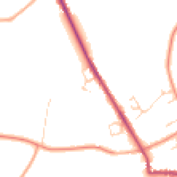 Daytime road noise heatmap for TN27 9EF