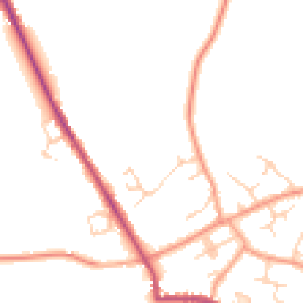 Daytime road noise heatmap for TN27 9FA