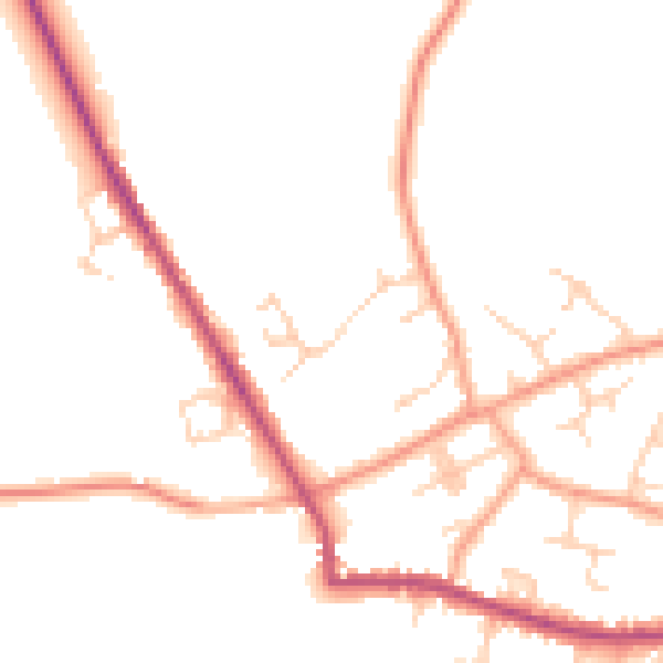 Daytime road noise heatmap for TN27 9FB