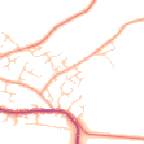 Daytime road noise heatmap for TN27 9GA
