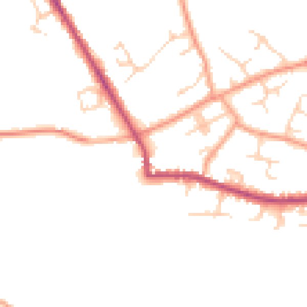 Daytime road noise heatmap for TN27 9NN