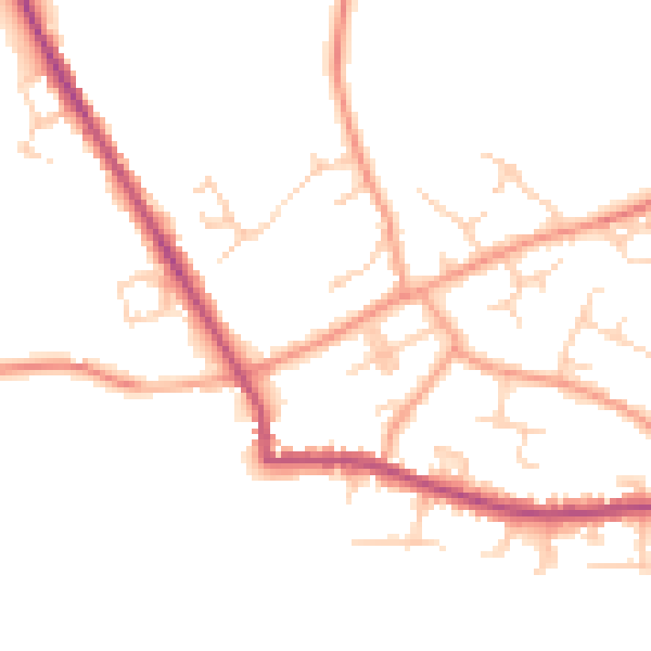 Daytime road noise heatmap for TN27 9QT