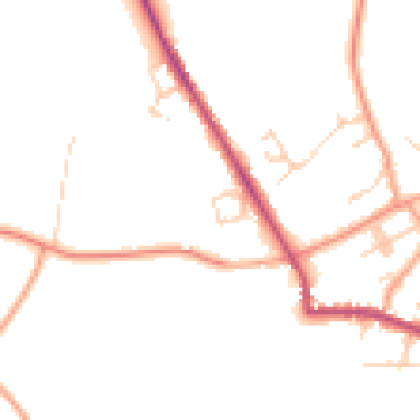 Daytime road noise heatmap for TN27 9QY