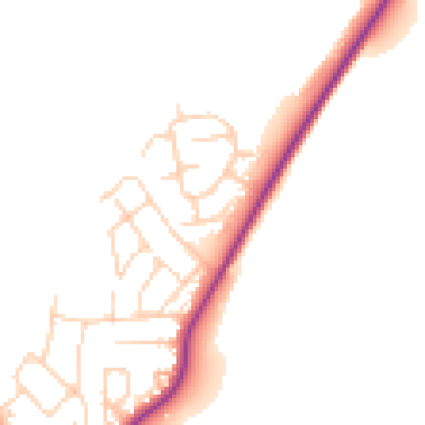Daytime road noise heatmap for TN29 0QQ