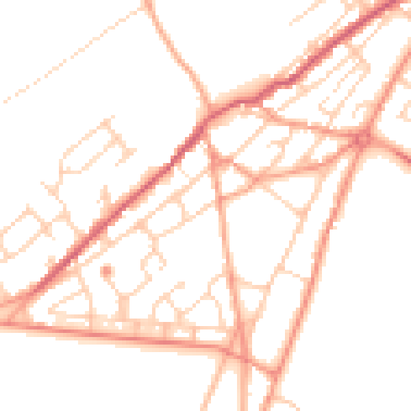Daytime road noise heatmap for TN29 9DE