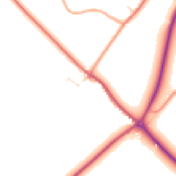 Daytime road noise heatmap for TN29 9FL
