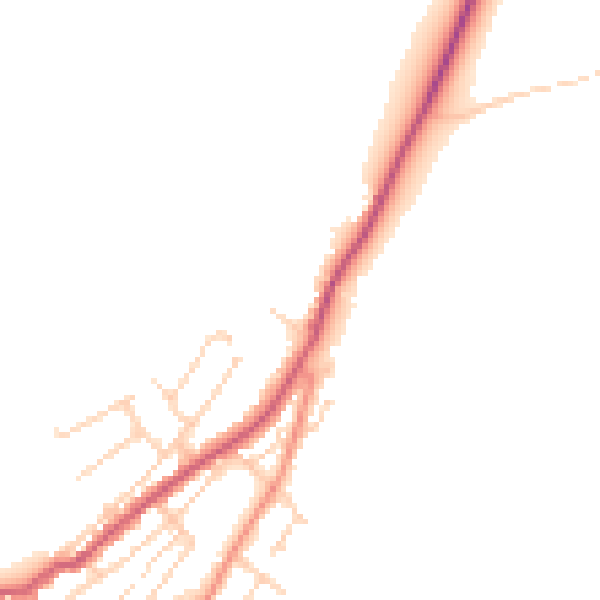 Daytime road noise heatmap for TN29 9LP