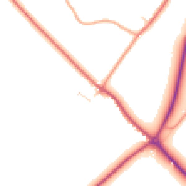 Daytime road noise heatmap for TN29 9UD