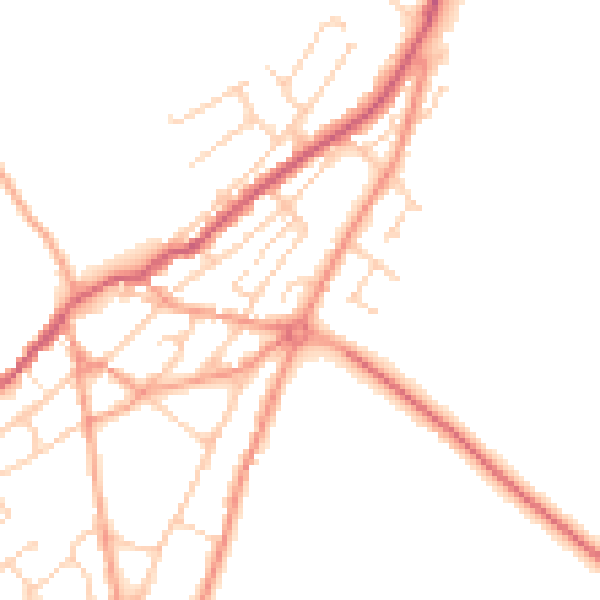 Daytime road noise heatmap for TN29 9UR