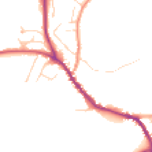 Daytime road noise heatmap for TN33 0AH