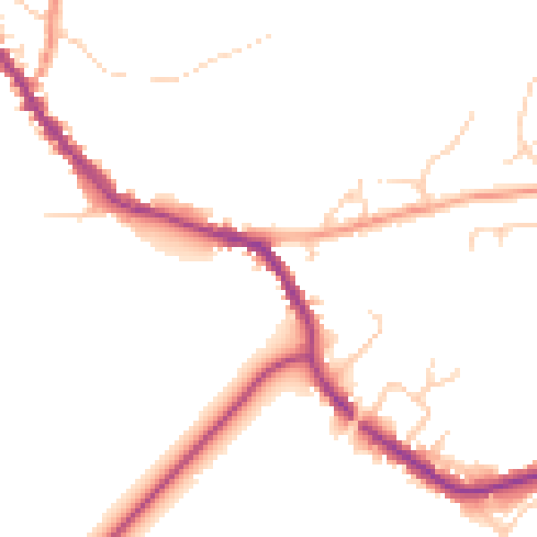 Daytime road noise heatmap for TN33 0AU