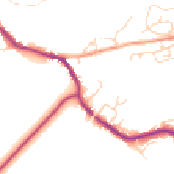 Daytime road noise heatmap for TN33 0AX