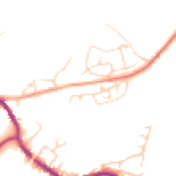 Daytime road noise heatmap for TN33 0DG