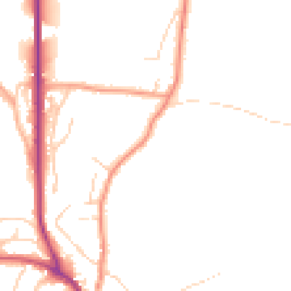 Daytime road noise heatmap for TN33 0JR