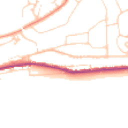 Daytime road noise heatmap for TN38 0BZ