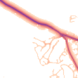 Daytime road noise heatmap for TN38 8EQ