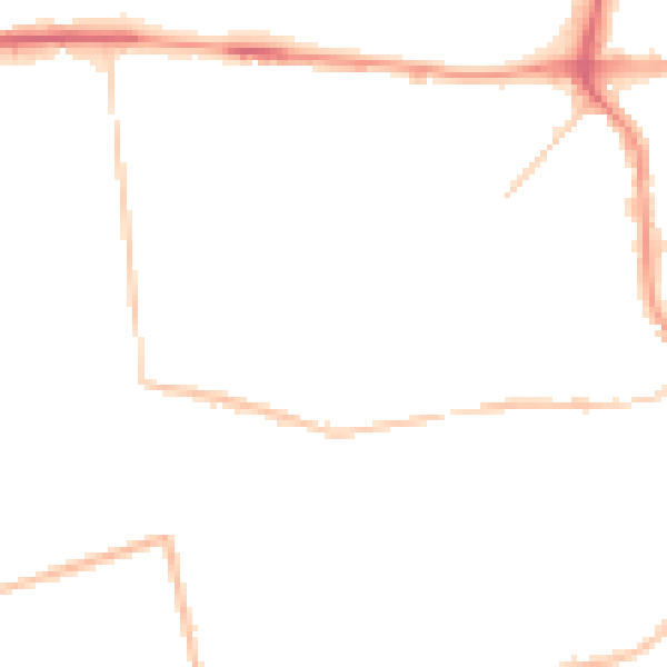 Night-time road noise heatmap for TN39 3PZ
