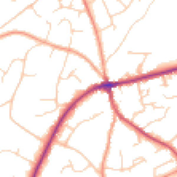 Daytime road noise heatmap for TN6 1AS