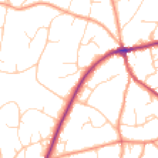 Daytime road noise heatmap for TN6 1AT