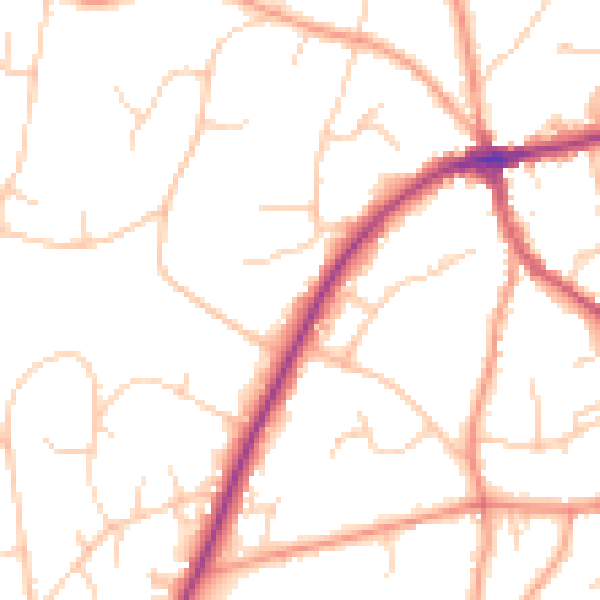 Daytime road noise heatmap for TN6 1AX