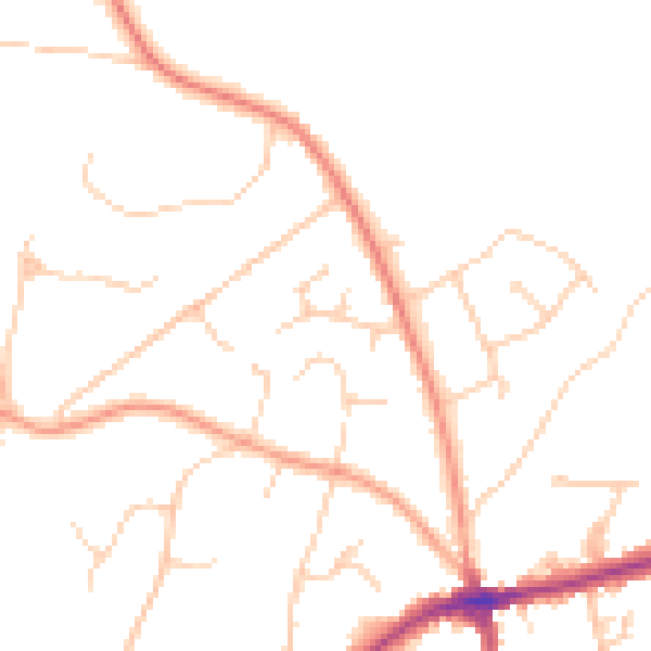 Daytime road noise heatmap for TN6 1BS