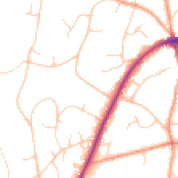 Daytime road noise heatmap for TN6 1RH