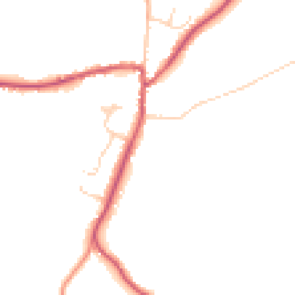 Daytime road noise heatmap for TN6 3LU