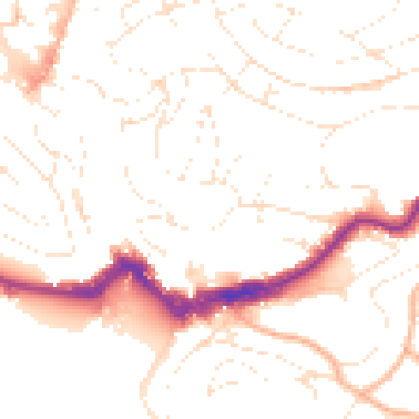 Daytime road noise heatmap for TQ1 1AJ