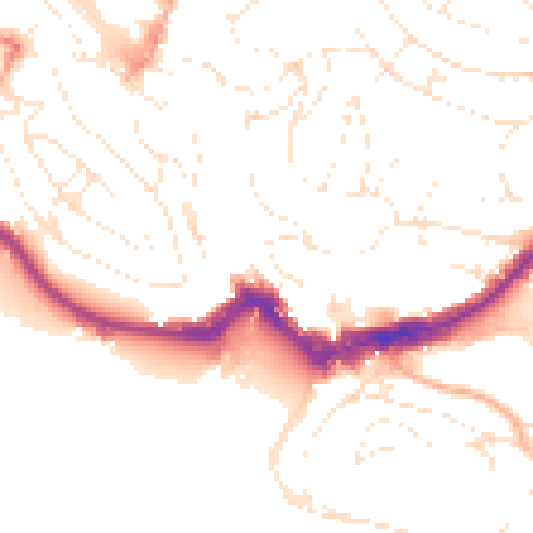 Daytime road noise heatmap for TQ1 1BN