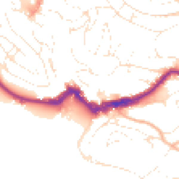 Daytime road noise heatmap for TQ1 1DL