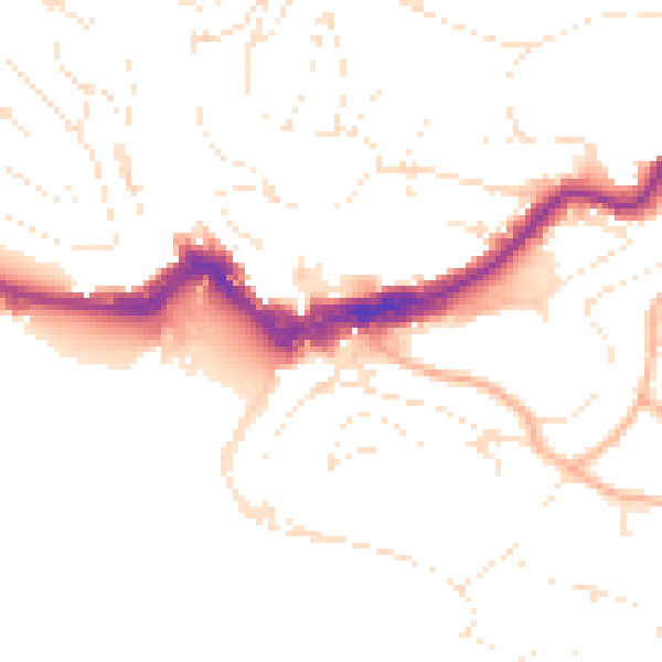 Daytime road noise heatmap for TQ1 1ED