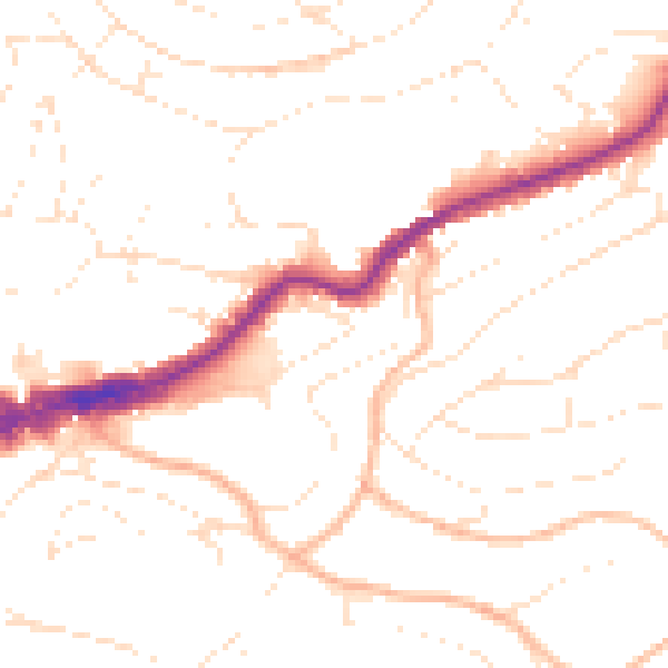 Daytime road noise heatmap for TQ1 1EQ