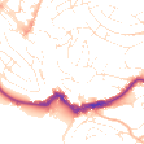 Daytime road noise heatmap for TQ1 1HR